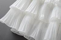 2019 Summer Women Elasticity Waist Mini Skirt Ladies Chiffon Skirt Ladies Casual Cake Skirts Black White Femme Pleated Skirts