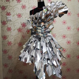 Future technologie argent robe modèle passerelle scène spectacle défilé thème scène danse costume on AliExpress
