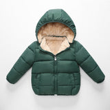 COOTELILI Fleece Winter Parkas Kids Jackets For Girls Boys Warm Thick Velvet Children's Coat Baby Outerwear Infant Overcoat