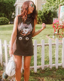 BOHO INSPIRED rock'n'roll vibes boho DRESS sleevless casual summer dress chic Charcoal T shirt dress women 2019 gypsy vestido