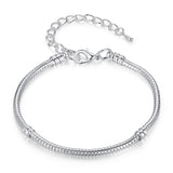 나나나나BAMOER 5 Style Silver Color LOVE Snake Chain Bracel