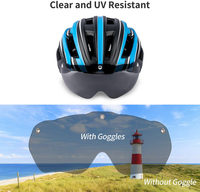 Bike Helmet for Men Women, Bicycle Cycling Helmet with Magnetic Goggles & Safety Rear Light & Reflective Strap for Adults Road & Mountain Cycle Helmets