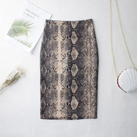 DeRuiLaDy Fashion Women Snake Print Skirt 2019 New Casual Sexy High Waist Elegant Skirts Womens Office Lady Skirt