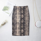DeRuiLaDy Fashion Women Snake Print Skirt 2019 New Casual Sexy High Waist Elegant Skirts Womens Office Lady Skirt