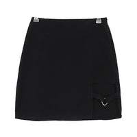 KLV Women Summer Harajuku Sexy Irregular High Waist Bandage Skirt Female Black Gothic Mini Bodycon Short Skirt Slim Clubwear