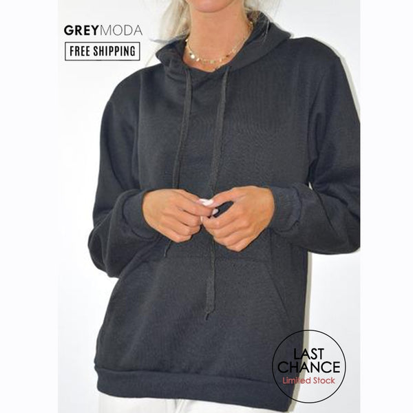 GREYMODA sweat femme peluche basique 100% coton confortable sport sweat mode hiver femme Streetwear décontracté taille unique