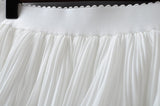 2019 Summer Women Elasticity Waist Mini Skirt Ladies Chiffon Skirt Ladies Casual Cake Skirts Black White Femme Pleated Skirts