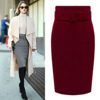New Fashion Autumn Winter 2018 Cotton Plus Size High Waist Saias Femininas Casual Midi Pencil Skirt Women Skirts Female