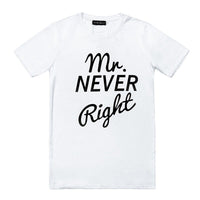 Funny Matching Couple T Shirt Mr Right Mrs Always Right Couple Shirts Mr. & Mrs. Right Husband and Wife T Shirt Anniversary Gift