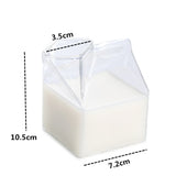 1 piece 250ML Half Pint Milk Carton Style Creative Mini Creamer Jug Glass Milk Mug