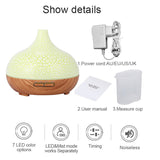 Searide 400ml Air humidifier Aromatherapy Ultrasonic wood Aroma Essential Oil Diffuser 7 Changeable LED Colors For Home Office