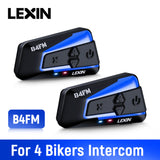 2PCS Lexin B4FM 4 Way Bluetooth Motorcycle Helmet Intercom Headsets,BT Wireless Communication Intercomunicadores Motorbike Music