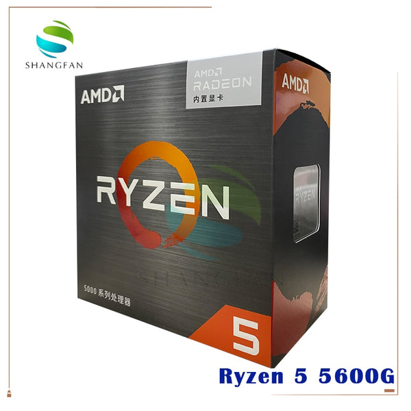 AMD Ryzen 5 5600G R5 5600G 3.9GHz Six-Core Twelve-Thread 65W CPU Processor L3=16M 100-000000252 Socket AM4 New and have fan