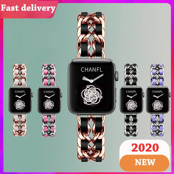 New Strap For Apple Watch 6 5 4 3 Band Stainless Steel luxury 38mm 42mm Bracelet Band for iWatch series 5 4 3/1 40mm 44mm strap