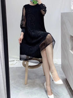 Elegant Women Miyak Pleated Fashion Dress New Plus Size Belly Cover Pleats Please Dress