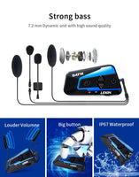 2PCS Lexin B4FM 4 Way Bluetooth Motorcycle Helmet Intercom Headsets,BT Wireless Communication Intercomunicadores Motorbike Music