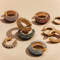 Bohemian Crystal Ear Cuff Earring for Women Multicolor C-Shape No Pierced Small Earring Bridal Wedding Ear Clip Jewelry