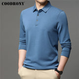 COODRONY Brand Spring Autumn New Arrivals High Quality Pure Color Business Casual Long Sleeve Polo-Shirt Men Clothing Tops C5050