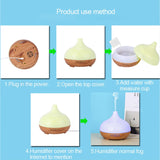 Searide 400ml Air humidifier Aromatherapy Ultrasonic wood Aroma Essential Oil Diffuser 7 Changeable LED Colors For Home Office