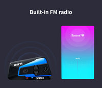 2PCS Lexin B4FM 4 Way Bluetooth Motorcycle Helmet Intercom Headsets,BT Wireless Communication Intercomunicadores Motorbike Music