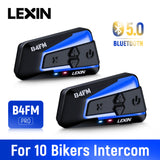 2PCS Lexin B4FM 4 Way Bluetooth Motorcycle Helmet Intercom Headsets,BT Wireless Communication Intercomunicadores Motorbike Music
