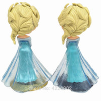 SnowSnowSnow Queen Elsa Anna Q Posket Model PVC Action Figures Princess Cartoon Anime Dolls Figurines Kids Toys cake topper Party Decor