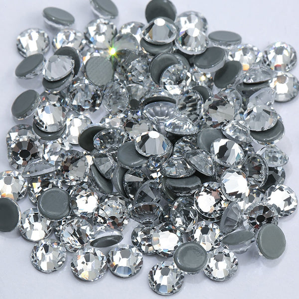 Glass Clear Hotfix Rhinestone Flat Back Iron On Strass Crystal Stones SS16 SS20 SS30 Hot Fix Rhinestones For Clothes Decorations