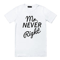 Funny Matching Couple T Shirt Mr Right Mrs Always Right Couple Shirts Mr. & Mrs. Right Husband and Wife T Shirt Anniversary Gift