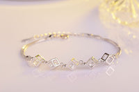 Snow test-----Luxury Fashion 925 Sterling Sliver Chain Link Bracelet for Women Shining Cubic Zircon Crystal Birthday&Party Jewelry
