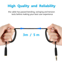 3m/5m 3.5mm Jack Extension Audio Cable Male to Female Wired Headphones Headphone Extension Cable Speaker AUX Cable Cord For PC
