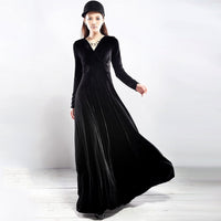 2020 New Autumn Winter Plus Size S~2xl Women Velvet Dresses Long Sleeve V Neck Vintage Feminino Party Vestidos De Festa