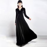 2020 New Autumn Winter Plus Size S~2xl Women Velvet Dresses Long Sleeve V Neck Vintage Feminino Party Vestidos De Festa