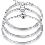나나나나BAMOER 5 Style Silver Color LOVE Snake Chain Bracel