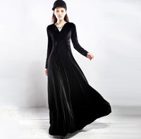 2020 New Autumn Winter Plus Size S~2xl Women Velvet Dresses Long Sleeve V Neck Vintage Feminino Party Vestidos De Festa