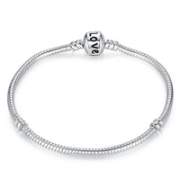 나나나나BAMOER 5 Style Silver Color LOVE Snake Chain Bracel