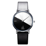 Shengke Original Waterproof Relogio Feminino Leather Women's Watches Japanese Quartz Montre Feminino Creative Design Dial  Clock
