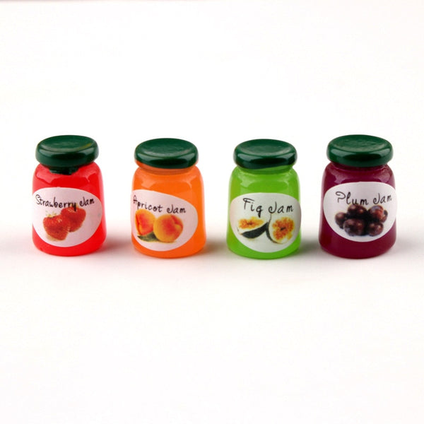 5pcs Dollhouse Jam Fruit Can Miniature Toy Doll Food Kitchen Living Room Accessories Kids Gift Pretend Play Toy