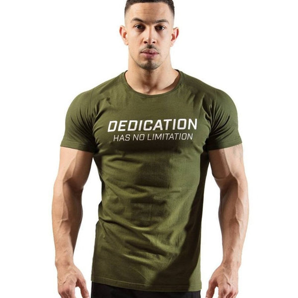 New male T shirt Gyms Tight Cotton T-shirt Mens Bodybuilding Casual Short sleeve Tees Brand Clothing Leisure sport Men Tops