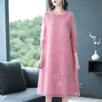 Elegant Women Miyak Pleated Fashion Dress New Plus Size Belly Cover Pleats Please Dress