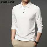 COODRONY Brand Spring Autumn New Arrivals High Quality Pure Color Business Casual Long Sleeve Polo-Shirt Men Clothing Tops C5050