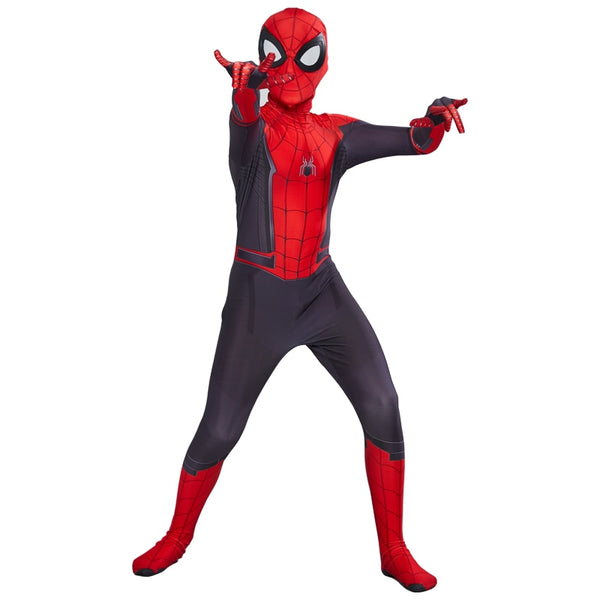 Kids Spider Man Far From Home Peter Parker Cosplay Costume Zentai Spiderman Superhero Bodysuit Suit Jumpsuits Halloween Costume
