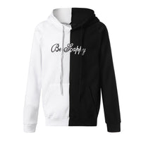 JAYCOSIN Unisex Hoodie Two Color Splicing Smiley Print Fashion Hoodie Sweat Comfort Pocket Casual XL 3XL 4XL 5XL