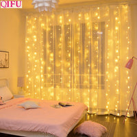 QIFU USB rideau lumineux joyeux noël décor pour la maison 2019 noël ornements arbre de noël pendentifs noël cadeaux nouvel an 2020