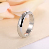 ZMZY Simple Smooth Stainless Steel Rings Engagement Couples Ring Fashion Jewelry Womens Accessories Anillos Gift Femme 4MM