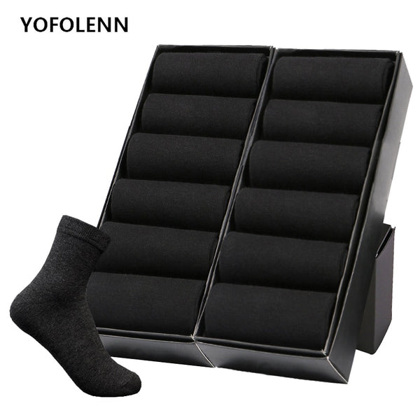 12 Pairs/Lot Plus Size Men&#39;s Cotton Socks Business Men Deodorant Crew Socks Breathable Male Solid Color US size(7-11.5) EU 39-48
