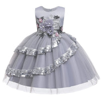 Pegeant Sequined Backless Kids Dresses for Girls Wedding Party Princess Dresses Baby Girls First Communion Layered Tutu Dresses