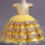 Pegeant Sequined Backless Kids Dresses for Girls Wedding Party Princess Dresses Baby Girls First Communion Layered Tutu Dresses