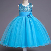Pegeant Sequined Backless Kids Dresses for Girls Wedding Party Princess Dresses Baby Girls First Communion Layered Tutu Dresses