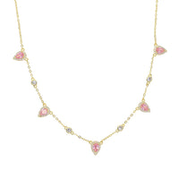 Bohemia NEWest gold color Pink stone statement chain necklace choker fashion jewelry for women elegance gift stylish jewelry