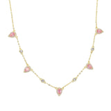 Bohemia NEWest gold color Pink stone statement chain necklace choker fashion jewelry for women elegance gift stylish jewelry